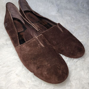 Born Sebra Brown Suede Slip On Shoes